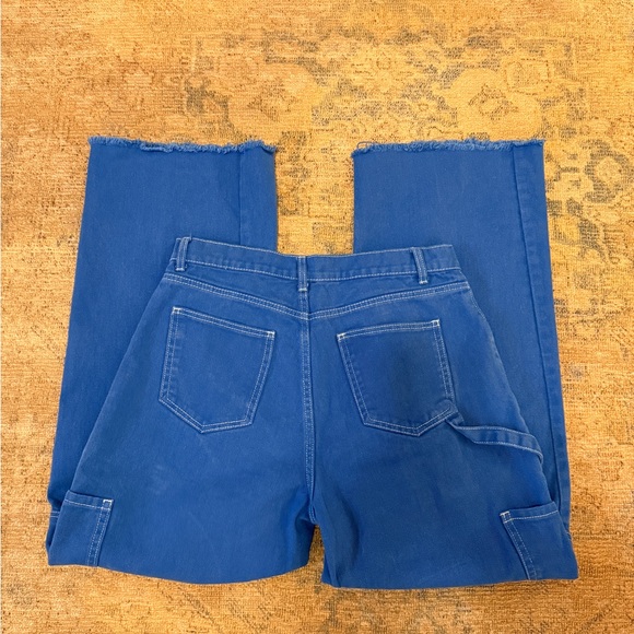 Lioness EUC Blue Miami Vice Cargo Jeans with Frayed Hem - Picture 3 of 7